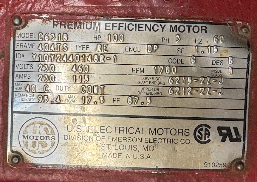Motor Nameplate Simple