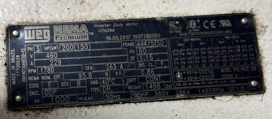 Motor Nameplate NEMA